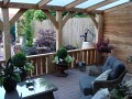 eiken veranda vanuit huis